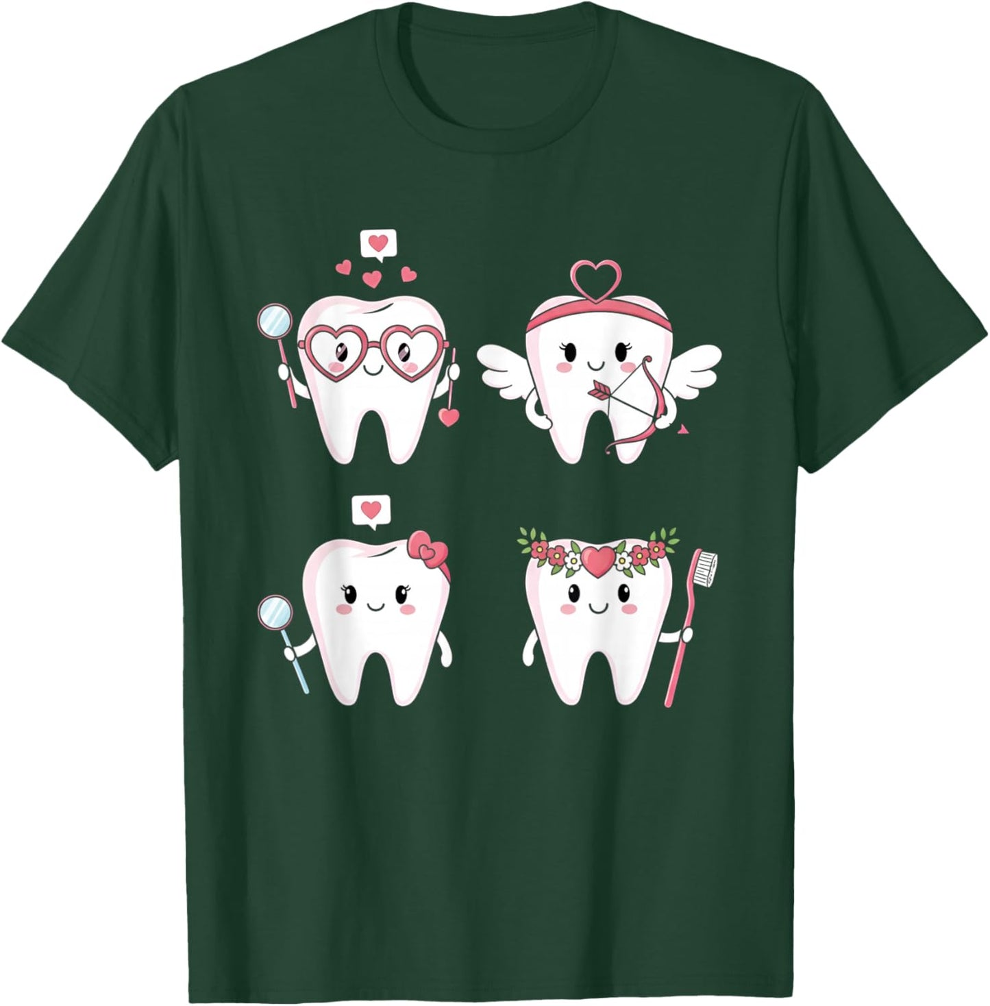 Valentines Day Dentist Tooth Funny Dental Women T-Shirt - T-Shirt | Forest