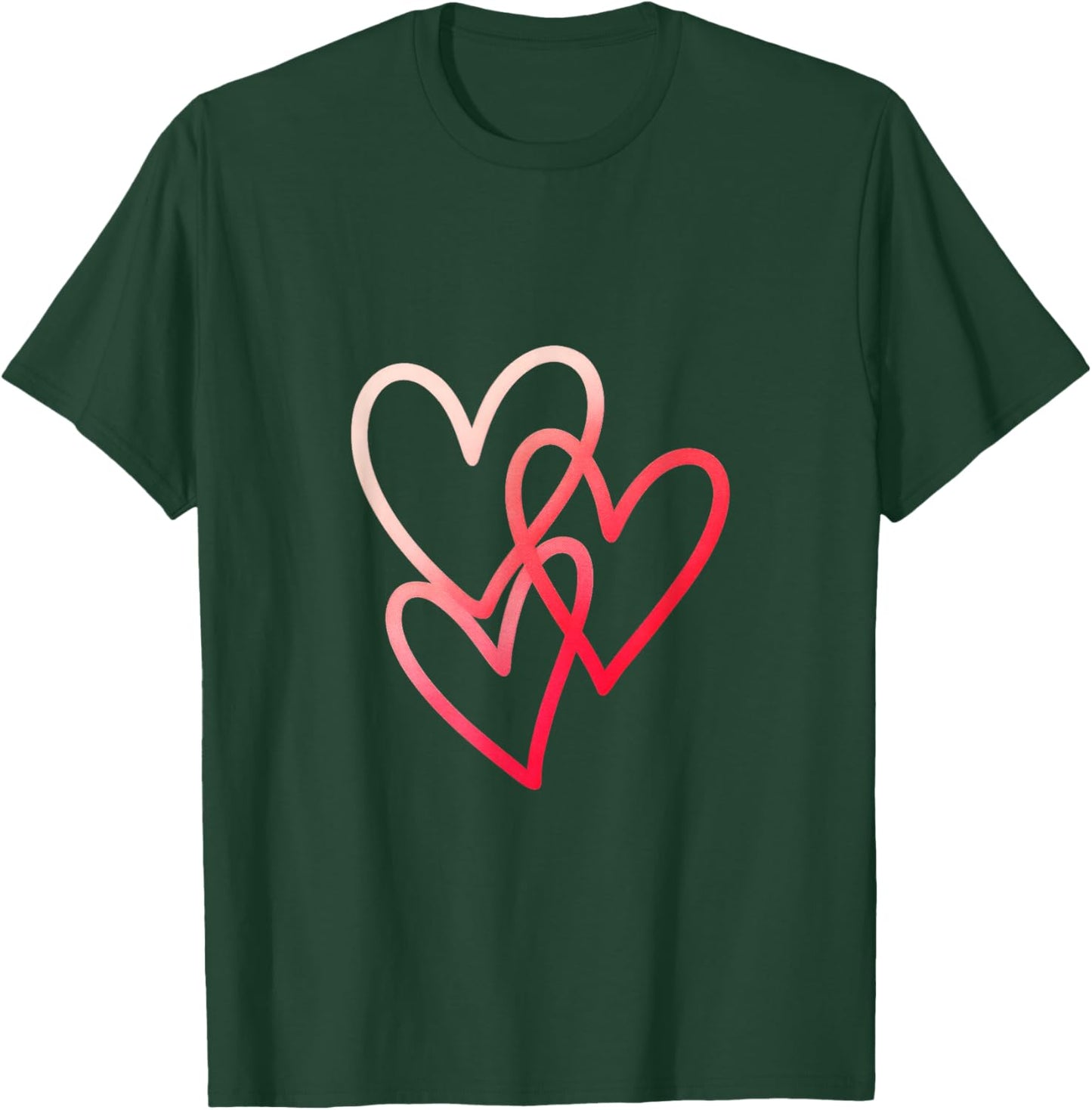 Heart Overlap - Valentines Day Love Design T-Shirt - T-Shirt | Forest