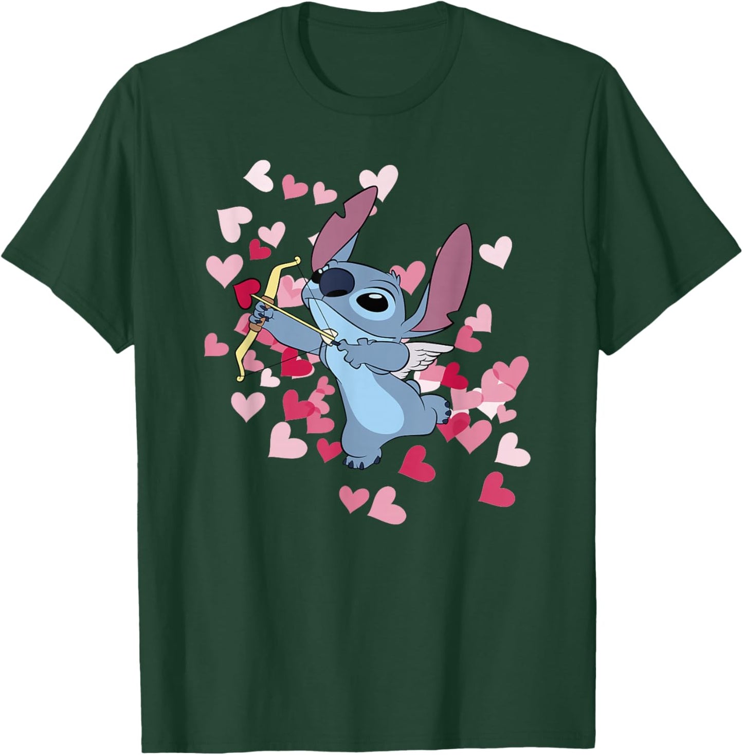 Disney Lilo & Stitch Valentine's Day Cute Cupid Stitch T-Shirt - T-Shirt | Forest