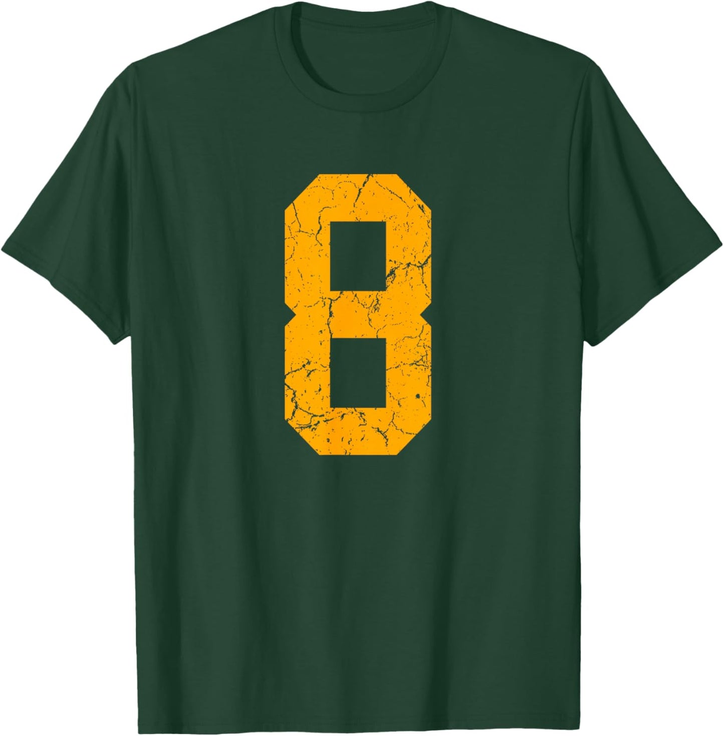 Distressed Orange Number 8 Jersey Player Uniform #8 T-Shirt - T-Shirt | Forest