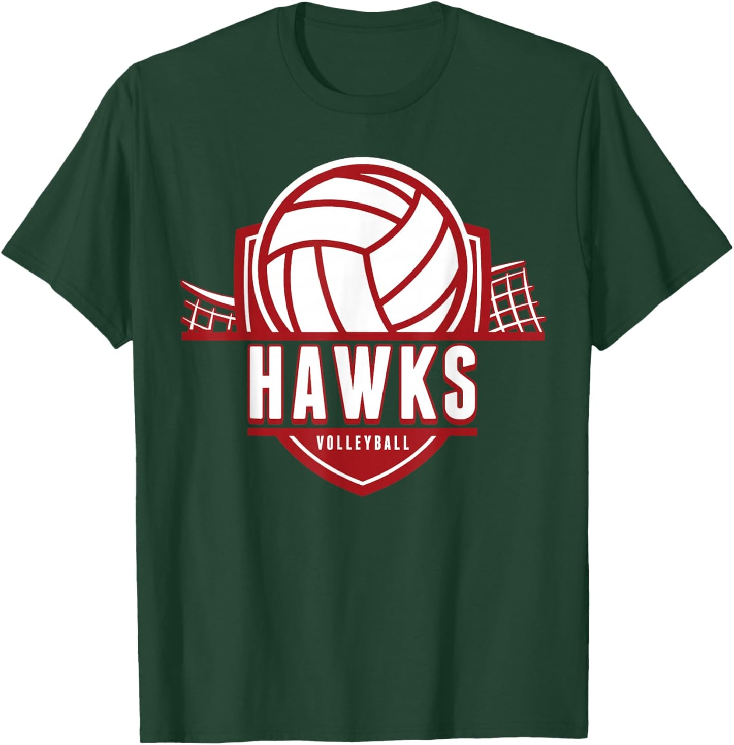 Hawks Volleyball Back to School Spirit M T-Shirt - T-Shirt | Forest