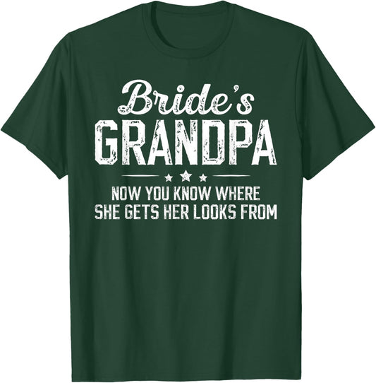 Bride's Grandpa Funny Grandpa of The Bride Grandfather T-Shirt - T-Shirt | Forest