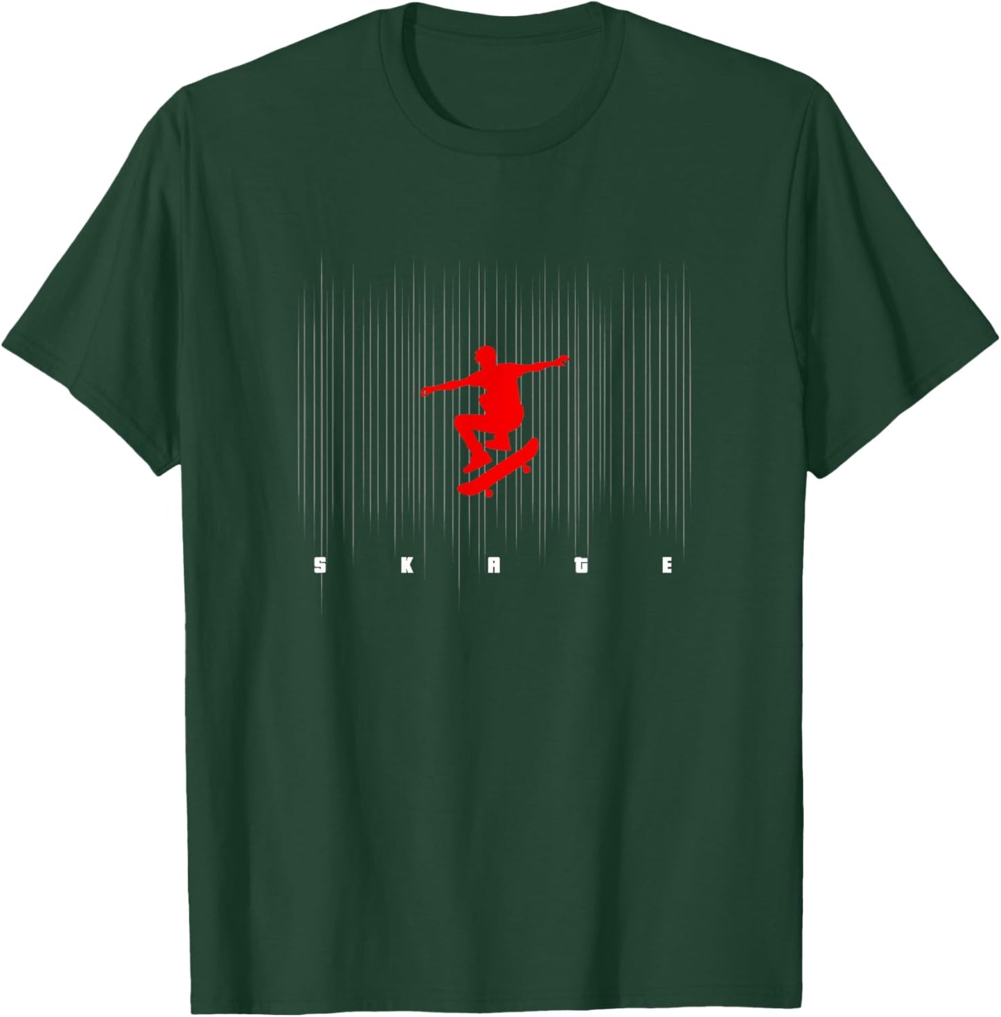 Skate Logo Motif Skate Kick Push Boys Skater T-Shirt - T-Shirt | Forest