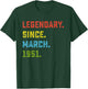 75th Birthday Gift Legendary Since March 1951 75 Years Old T-Shirt - T-Shirt | Forest
