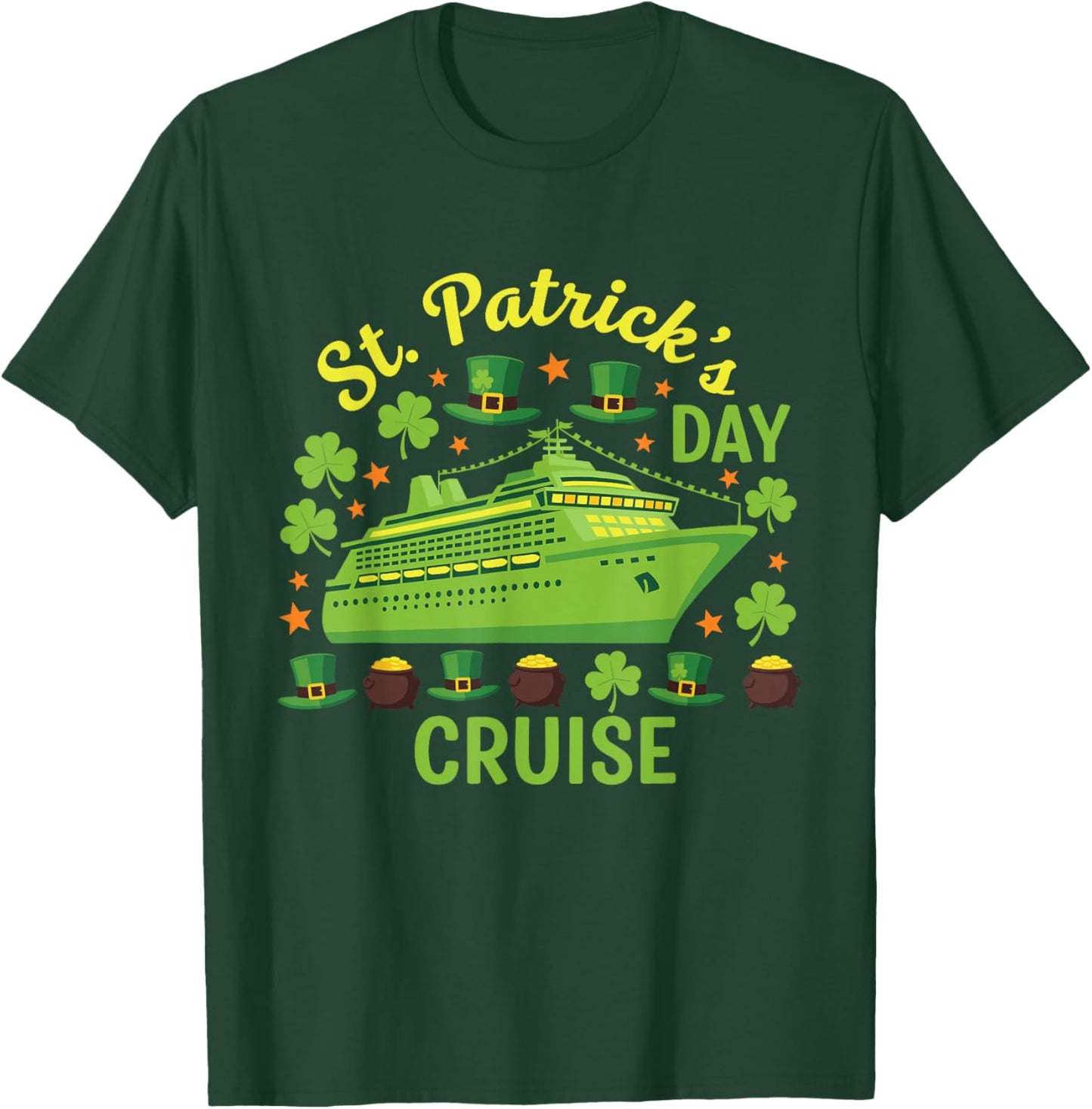 St Patrick's Day Cruise 2026 Family Matching Vacation Squad T-Shirt - T-Shirt | Forest