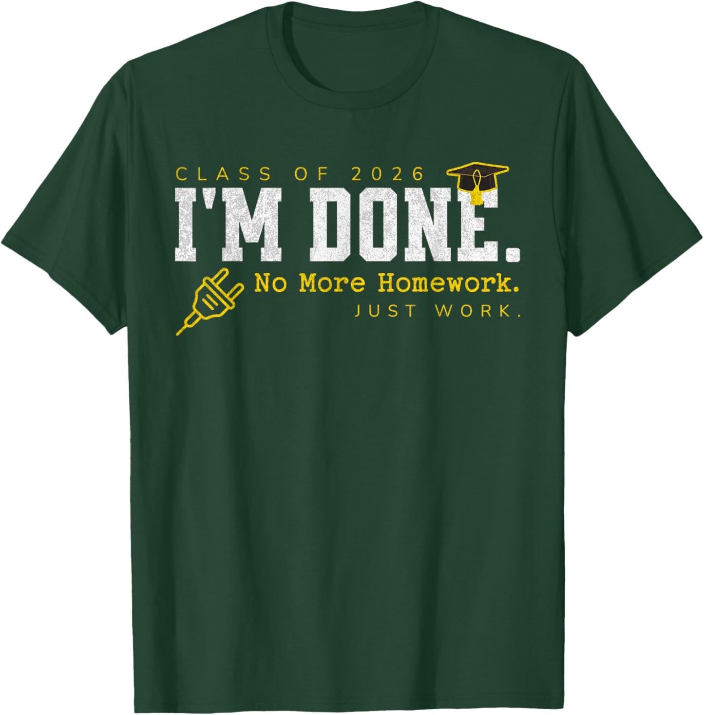 Class of 2026 Electrician Graduation Trade School Graduate T-Shirt - T-Shirt | Forest