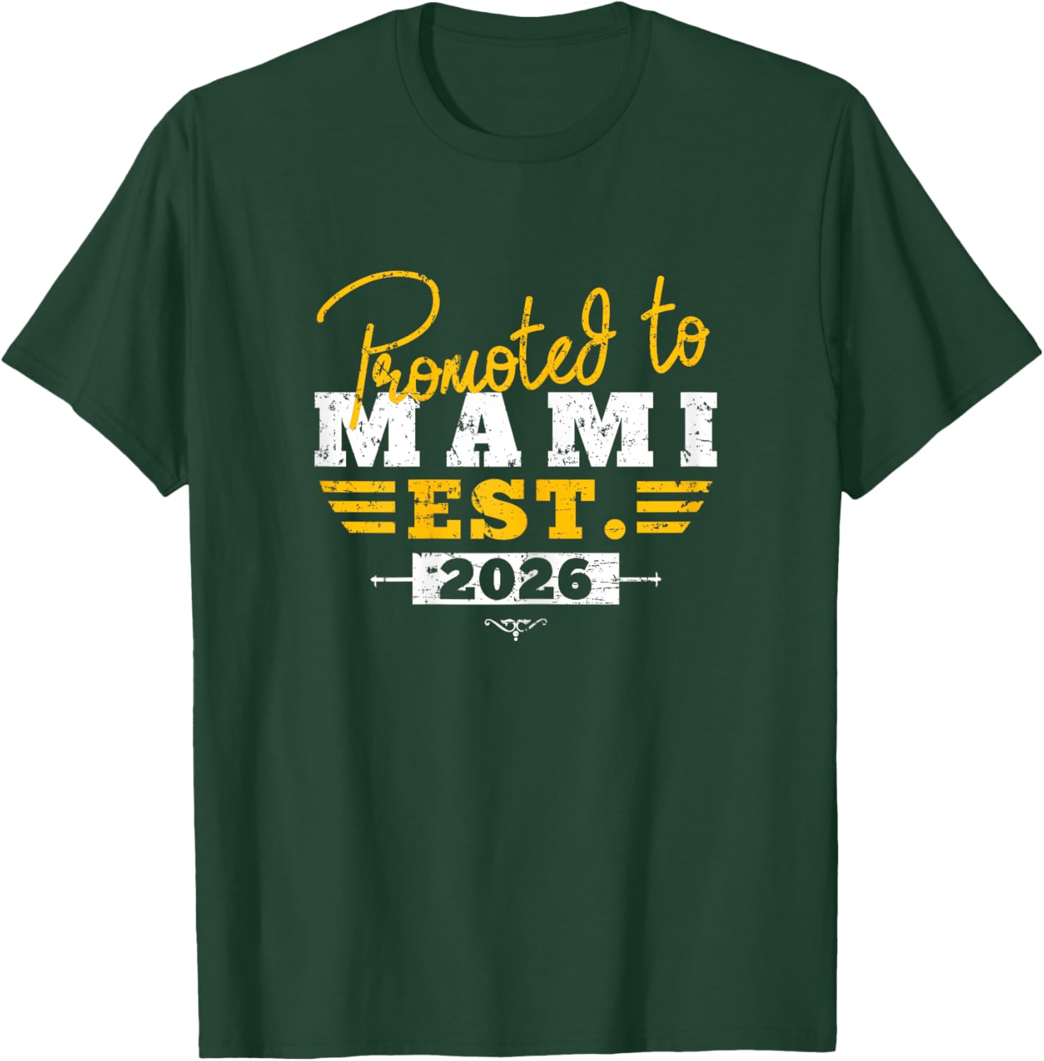Promoted to Mami Est 2026 Heart New Aunt Reveal T-Shirt - T-Shirt | Forest