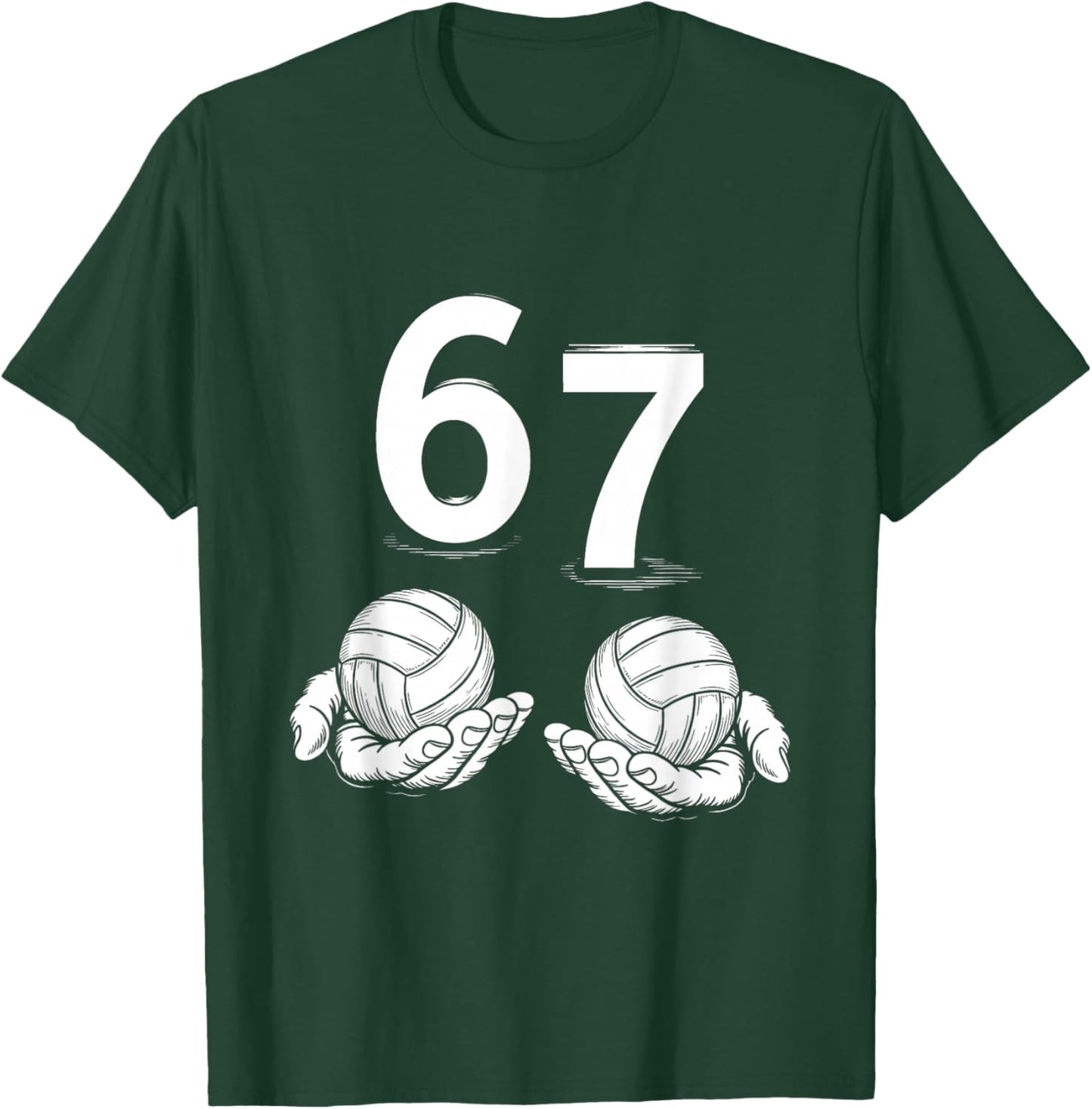 Volleyball Meme 67 Six Seven Funny Number Humor Gen Alpha T-Shirt - T-Shirt | Forest