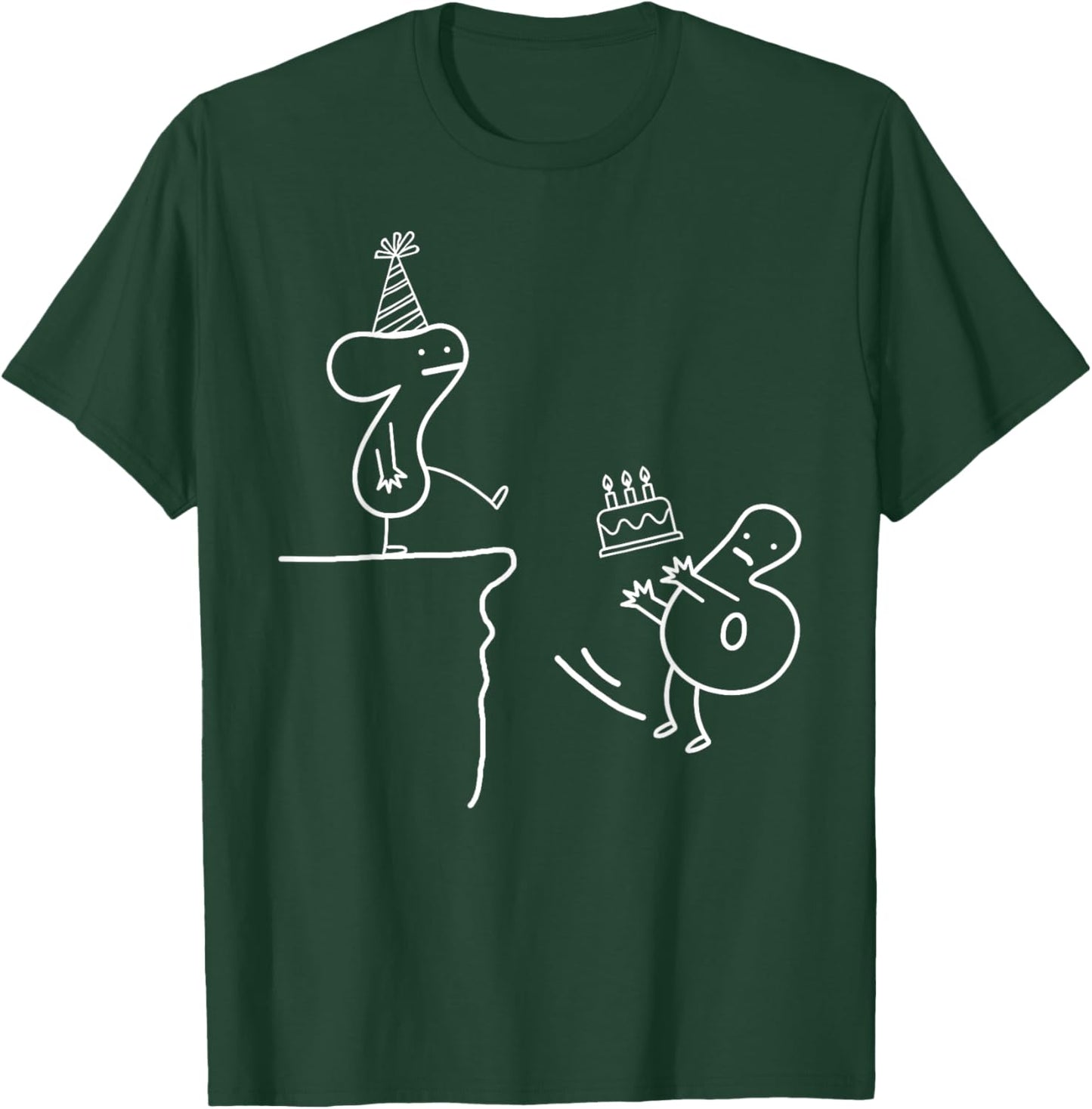 Funny Goodbye 6 Hello 7 Birthday 7th Bday 7 Years Old 67 Boy T-Shirt - T-Shirt | Forest
