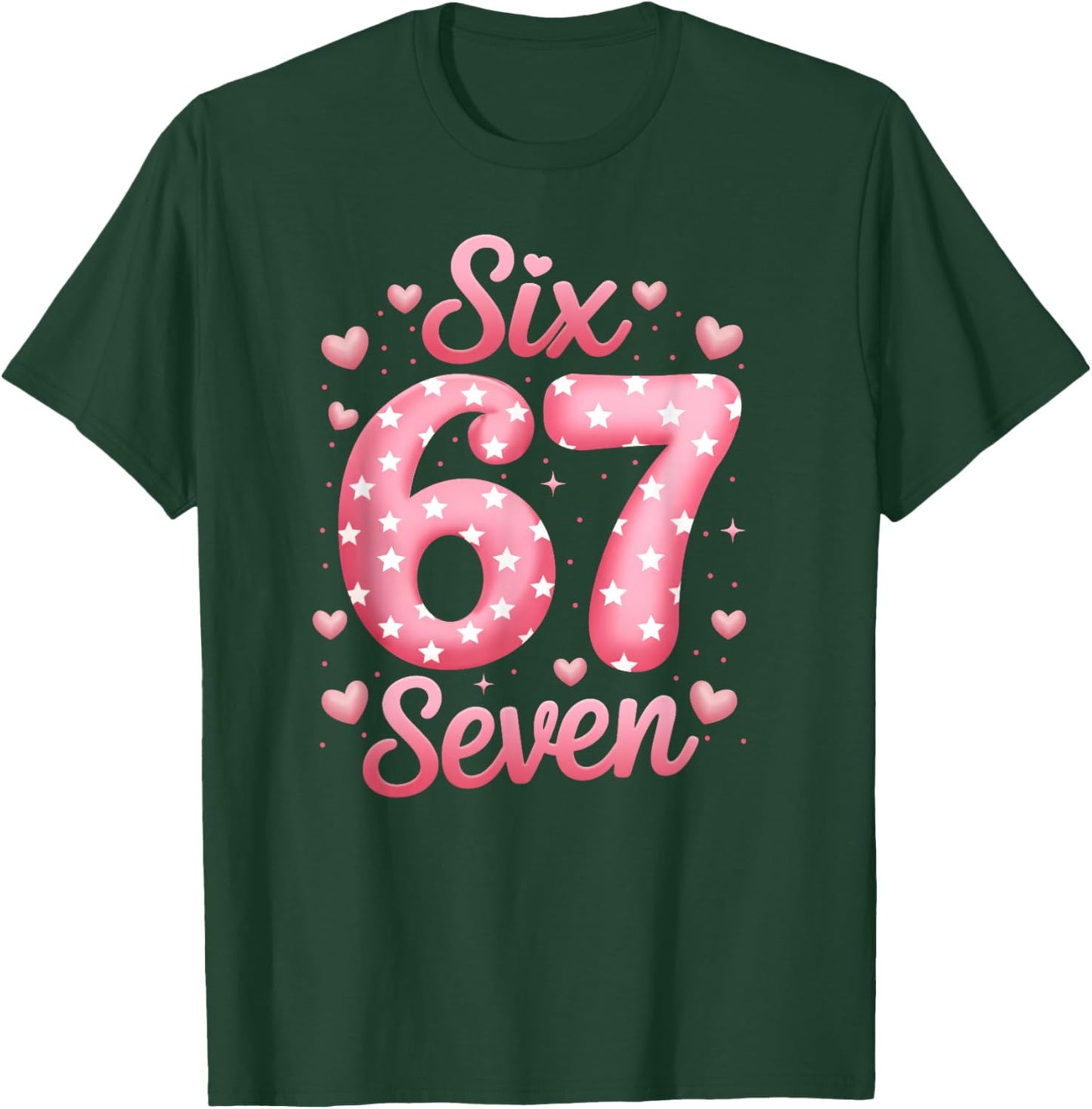 Funny Six Seven 6 7 Valentines Day Boys Girls Kids 67 Meme T-Shirt - T-Shirt | Forest