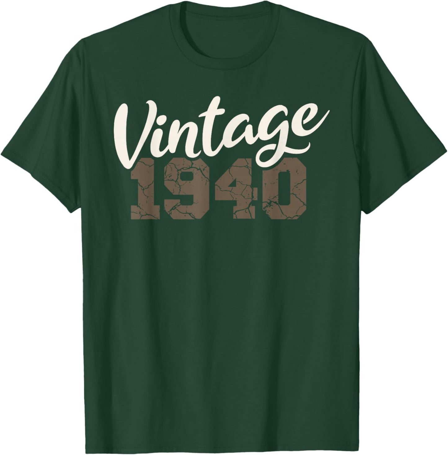 Vintage 1940 Birthday Men Women Retro Distressed Graphic T-Shirt - T-Shirt | Forest