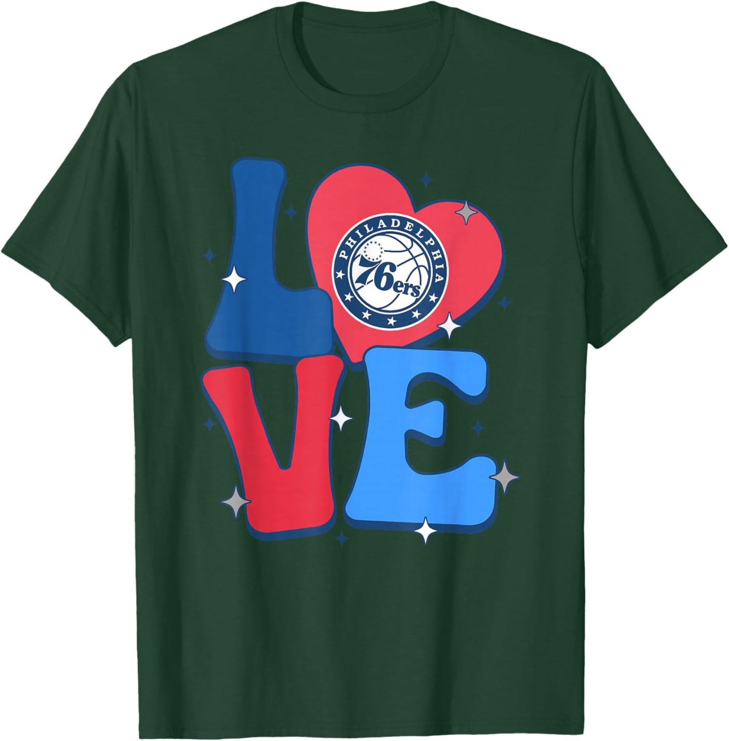 NBA Philadelphia 76ers Valentine's Day Love T-Shirt - T-Shirt | Forest