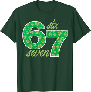6 7 St Patricks Day Six Seven 67 Meme Teacher Kids Youth Boy T-Shirt - T-Shirt | Forest