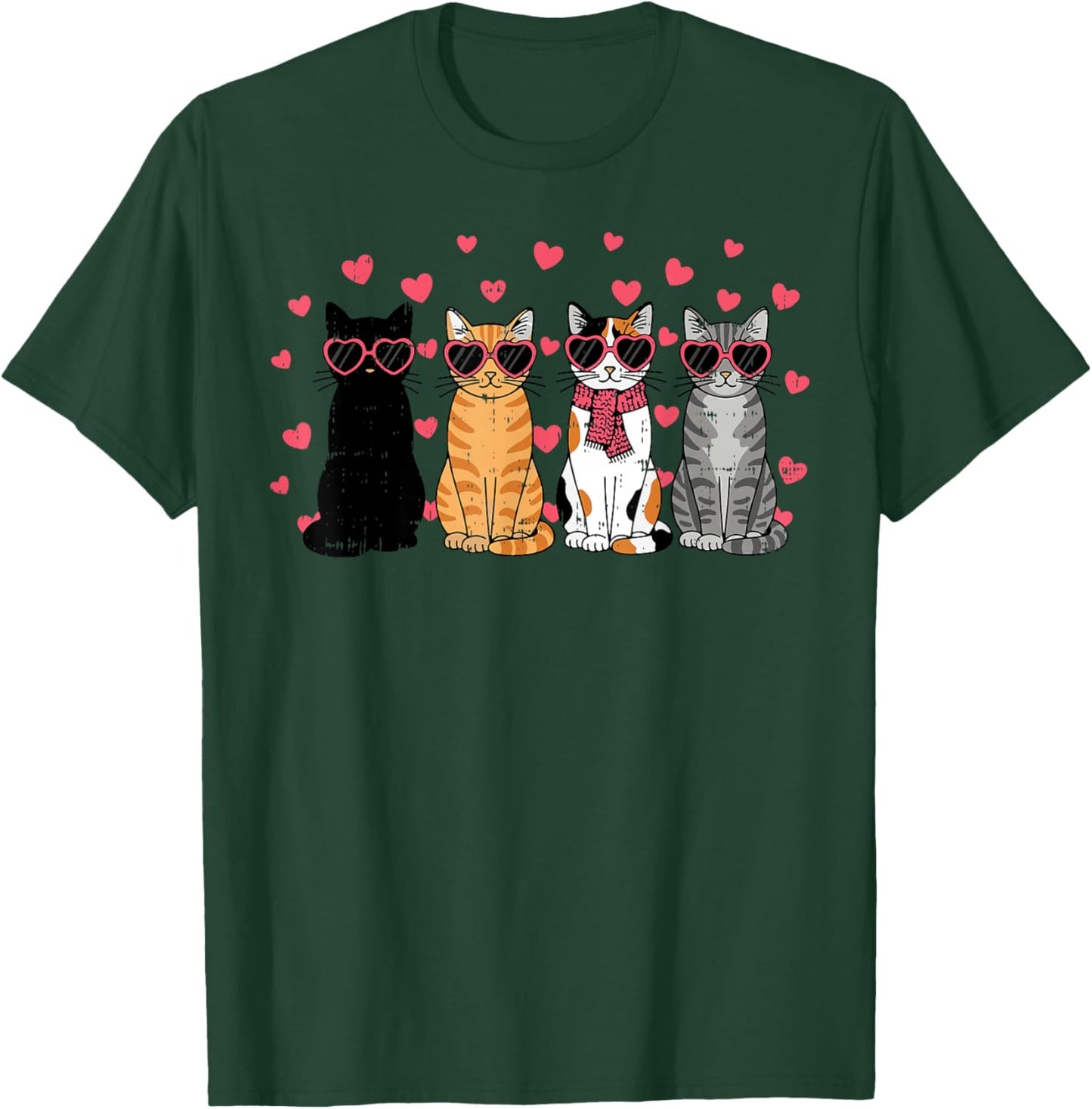 Cats Valentine Cat Kitten Valentines Day Men Women Kids T-Shirt - T-Shirt | Forest