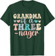 Grandma of A Threenager 3rd Birthday Matching Family Boho T-Shirt - T-Shirt | Forest