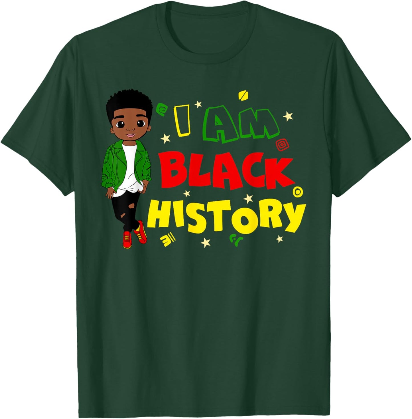 Little Boy I Am Black History Month African Kid Toddler T-Shirt - T-Shirt | Forest
