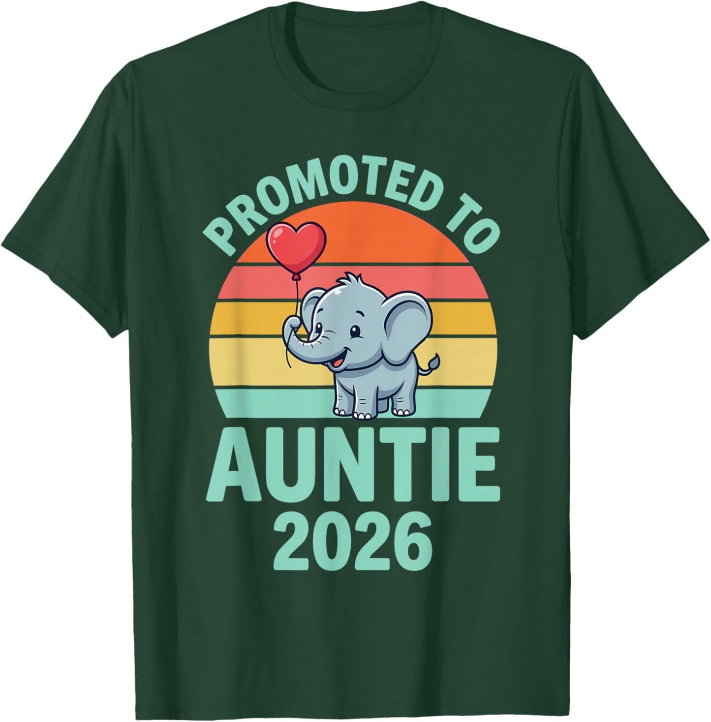 First Time Aunt Promoted Auntie 2026 New Baby Announcement T-Shirt - T-Shirt | Forest