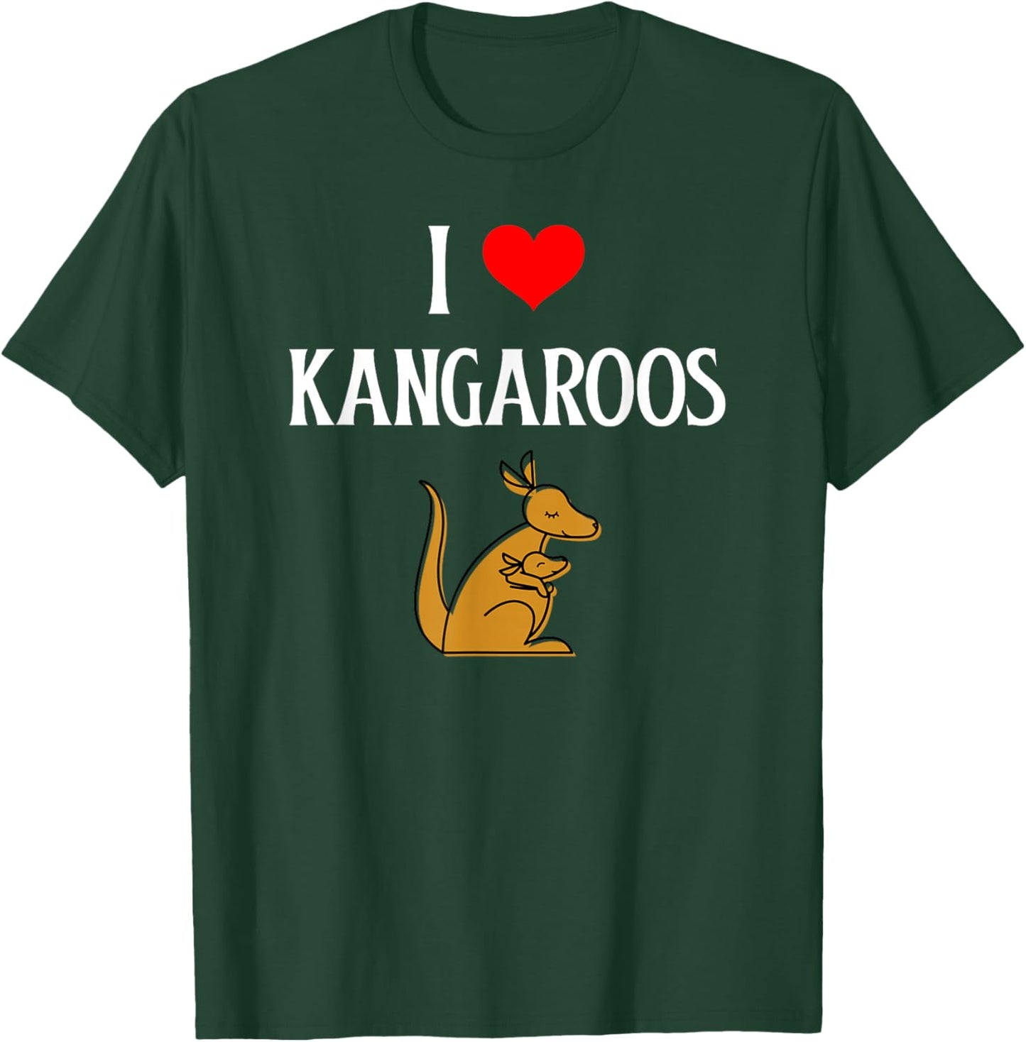I Love Kangaroos I Heart Kangaroos Australian Kangaroo Lover T-Shirt - T-Shirt | Forest
