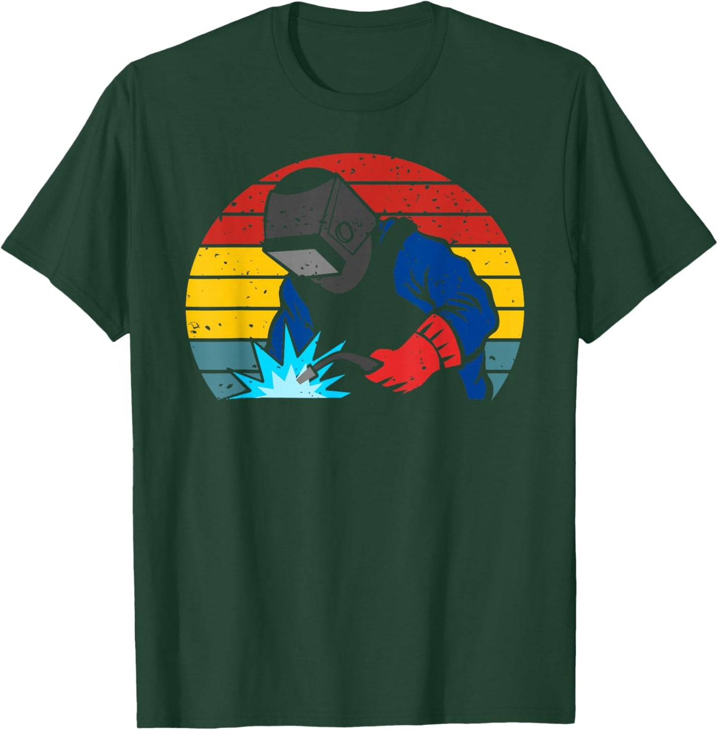 Retro Vintage Welding Welder Dad Men T-Shirt - T-Shirt | Forest
