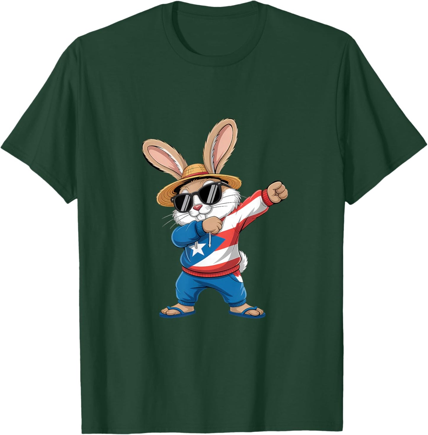 Puerto Rico Bunny Puerto Rican Flag Rabbit T-Shirt - T-Shirt | Forest
