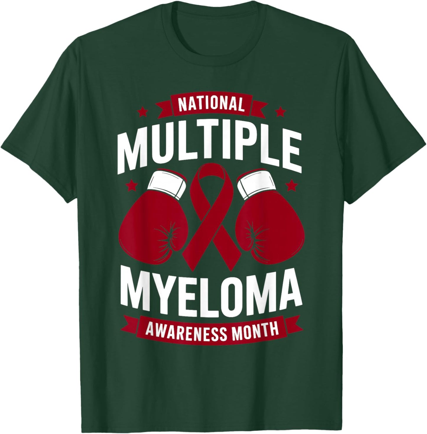 National Multiple Myeloma Awareness Month Burgundy Ribbon T-Shirt - T-Shirt | Forest