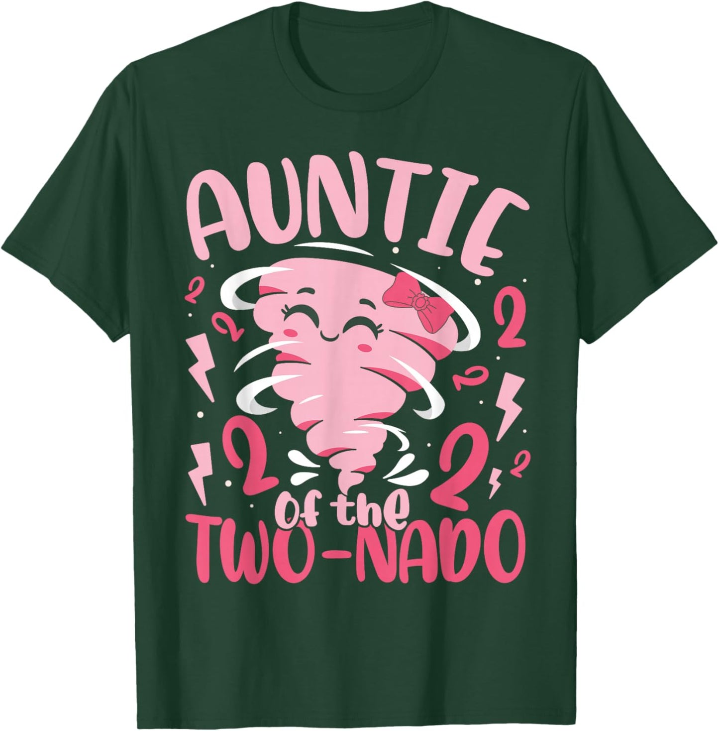 Auntie of The Two-nado Tornado Themed 2nd Birthday Party T-Shirt - T-Shirt | Forest