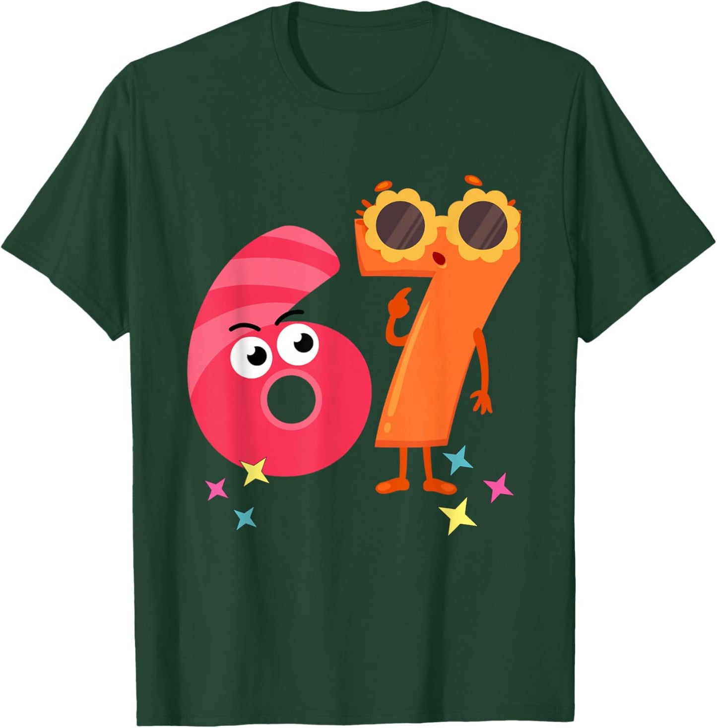 6 7 for Teacher (six Seven) T-Shirt - T-Shirt | Forest