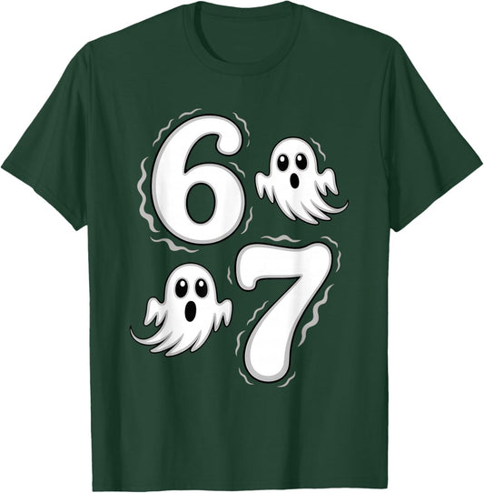 67 Meme Six Seven 6 7 Halloween Ghost Funny Brainrot T-Shirt - T-Shirt | Forest