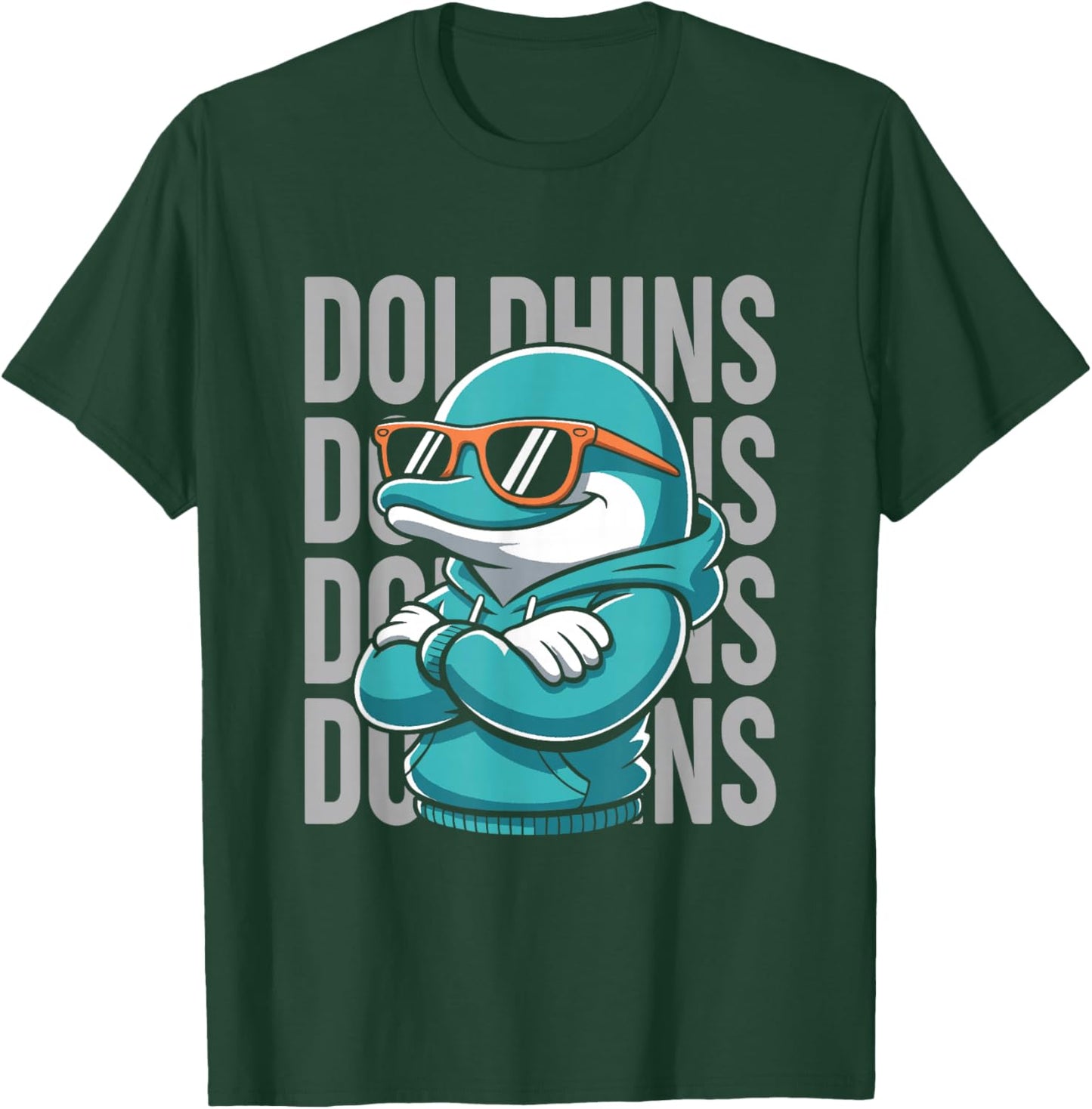 Cool Dolphin Gift Women Boys Girls Kids T-Shirt - T-Shirt | Forest