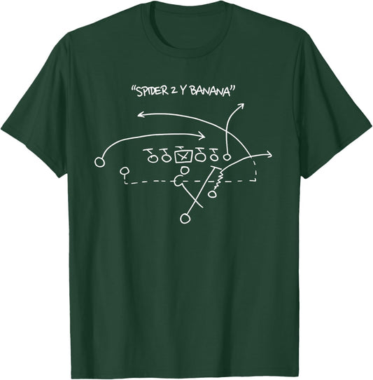 Spider 2 Y Banana Funny Football Lover Player T-Shirt - T-Shirt | Forest