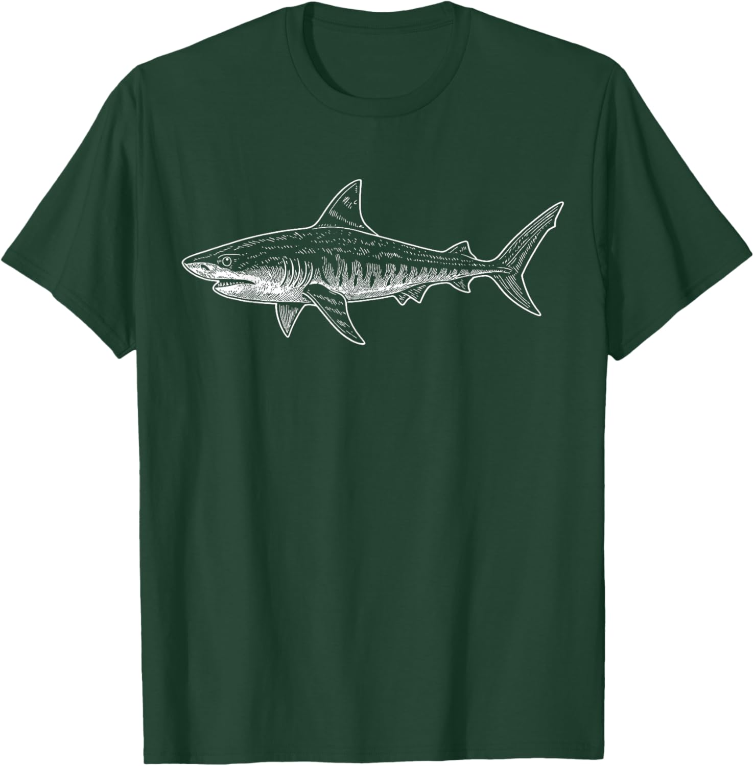 Tiger Shark Illustration Shark Lover T-Shirt - T-Shirt | Forest