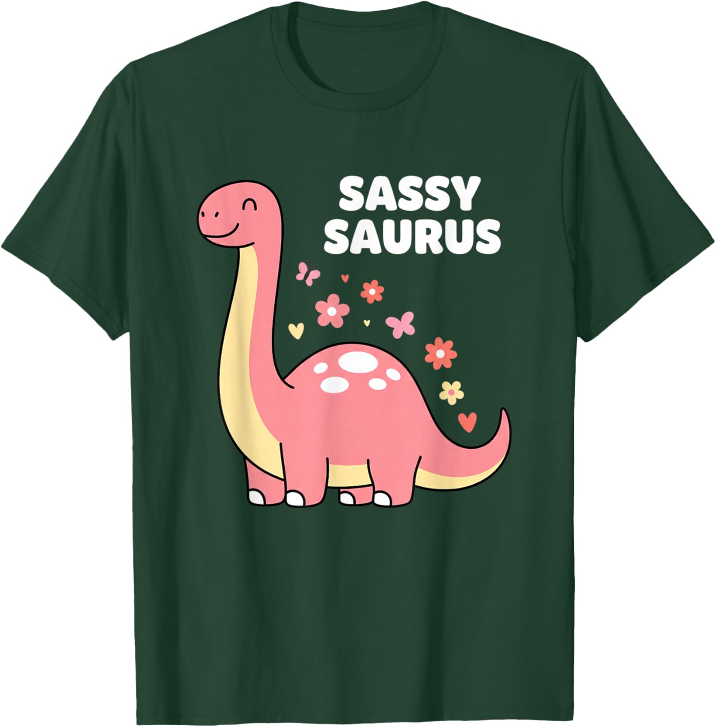 Mythical & Prehistoric Sassy Saurus Cute Dino Design ForKids T-Shirt - T-Shirt | Forest