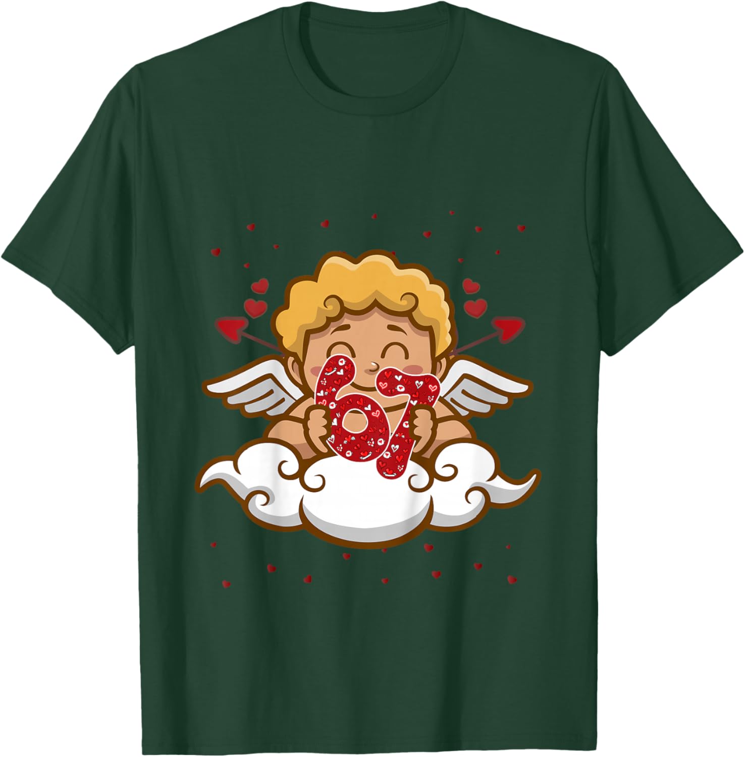 Kids 6 7 Meme Six Seven Cupid 67 Valentines Day Toddler T-Shirt - T-Shirt | Forest