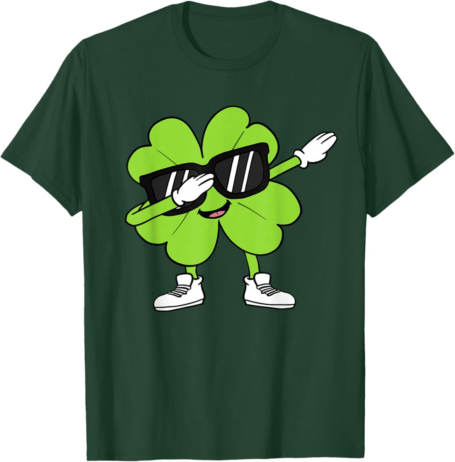 Boys St Patricks Day Toddler Lucky Dabbing Shamrock Clover T-Shirt - T-Shirt | Forest