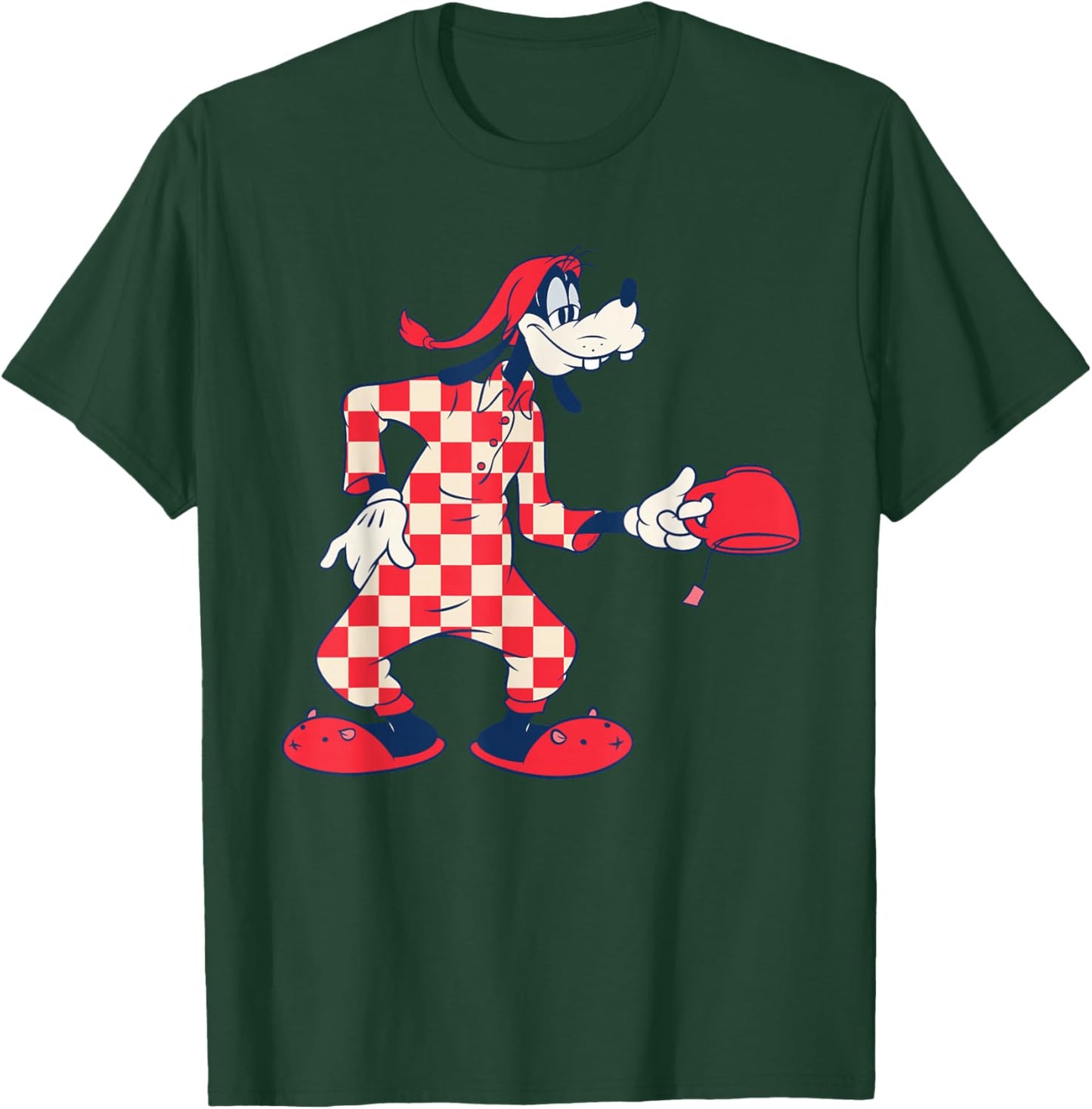Disney Goofy Checkered Pajamas Slumber Party PJs Pose T-Shirt - T-Shirt | Forest