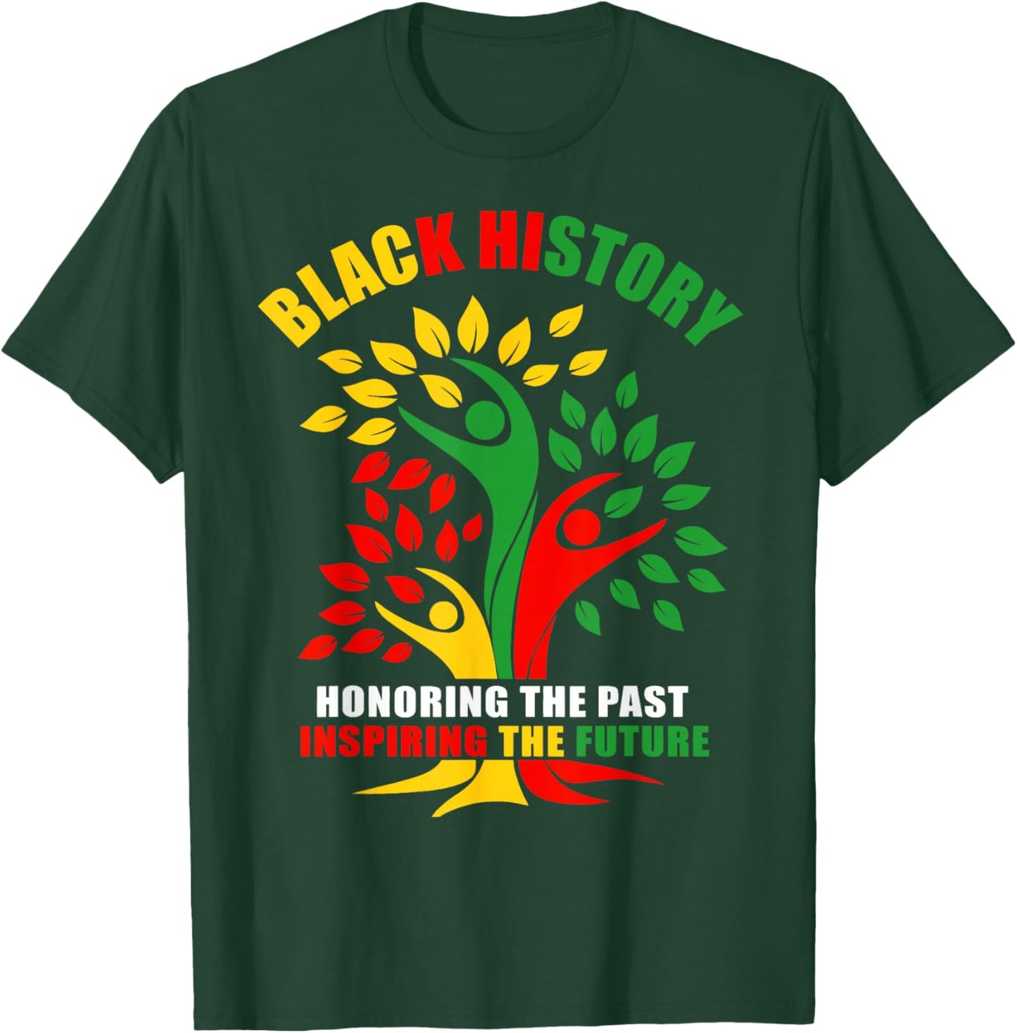 Honoring Past Inspiring Future Men Women Black History Month T-Shirt - T-Shirt | Forest