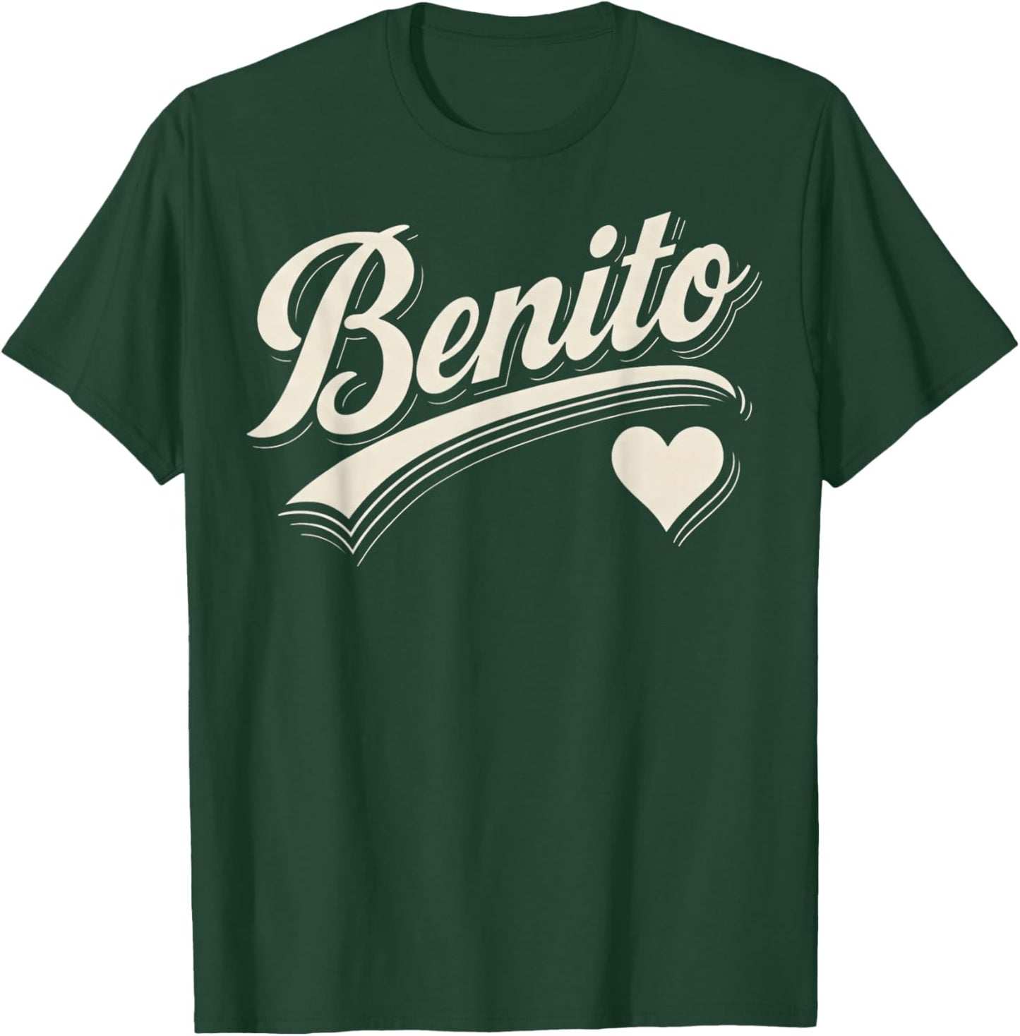 Vintage Benito Heart Script Gift Women Kid Boy Girl T-Shirt - T-Shirt | Forest