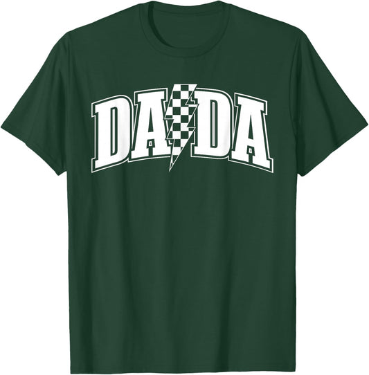 DADA Checkered Lightning Bolt Outfit Dad T-Shirt - T-Shirt | Forest