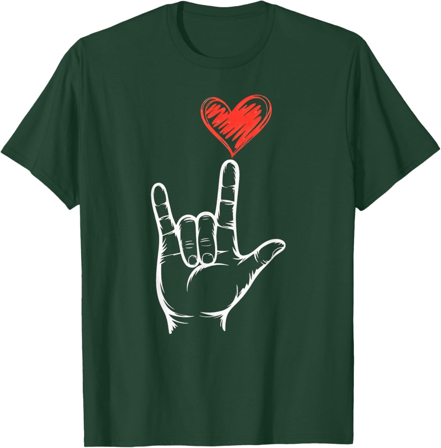 Valentine I Love You Hand Sign T-Shirt - T-Shirt | Forest