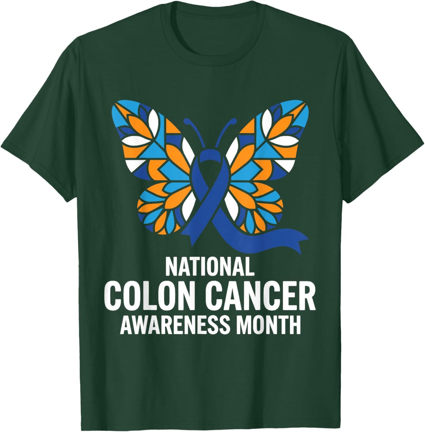 National Colon Cancer Awareness Month Blue Ribbon Men Women T-Shirt - T-Shirt | Forest
