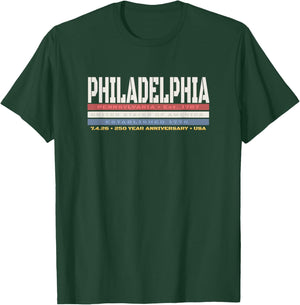 Philadelphia Pennsylvania 1776 250 Year Anniversary T-Shirt - T-Shirt | Forest