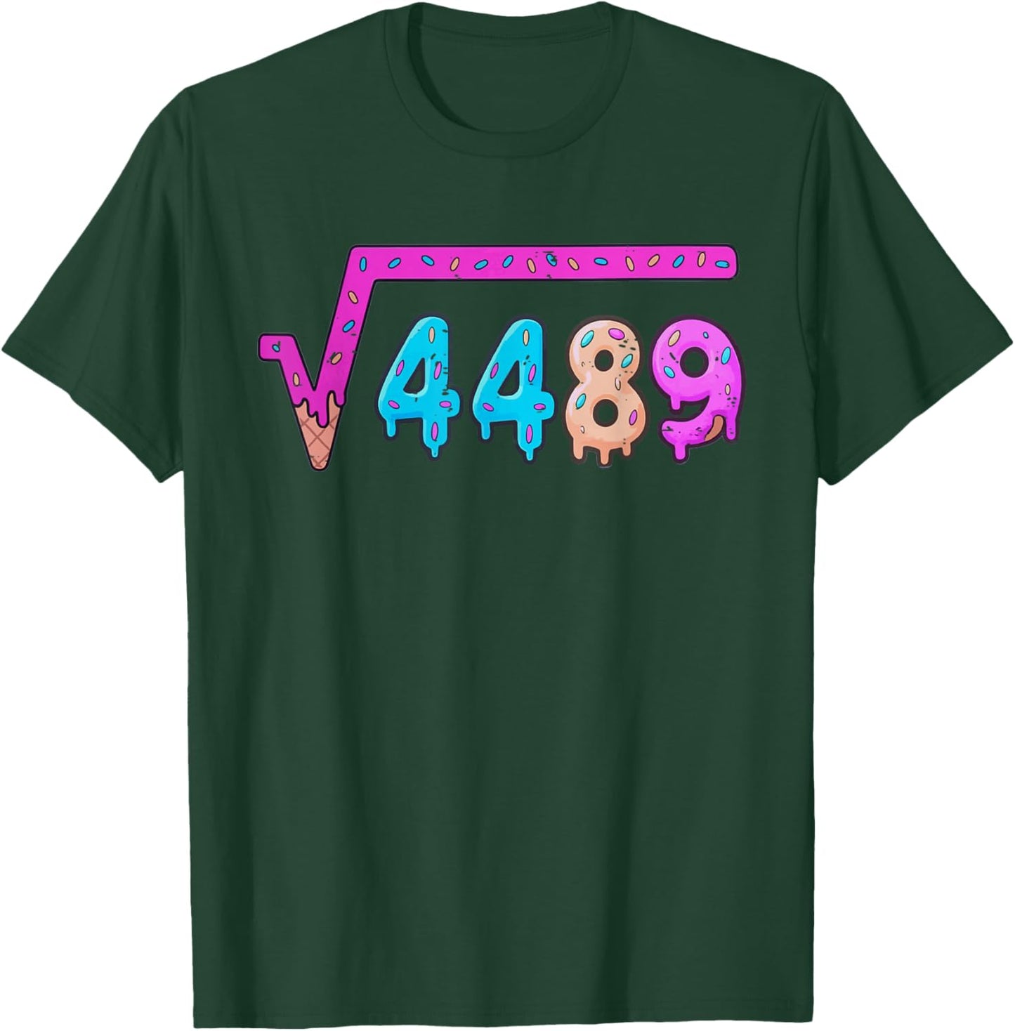 67 Ice Cream Drip Meme Square Root 4489 Six Seven 6 7 Math T-Shirt - T-Shirt | Forest
