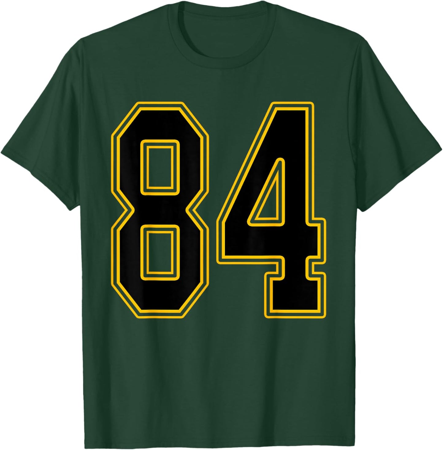 Black and Gold Number 84 Jersey Player Uniform #84 T-Shirt - T-Shirt | Forest