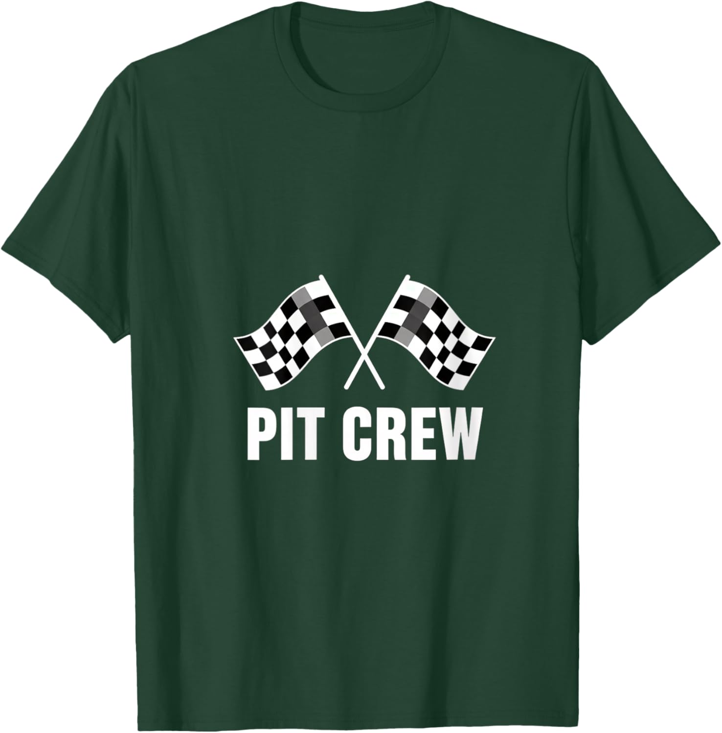 Women's Car Pit Crew Racing Flags Pit Crew Team Design V-Neck T-Shirt - T-Shirt | Forest
