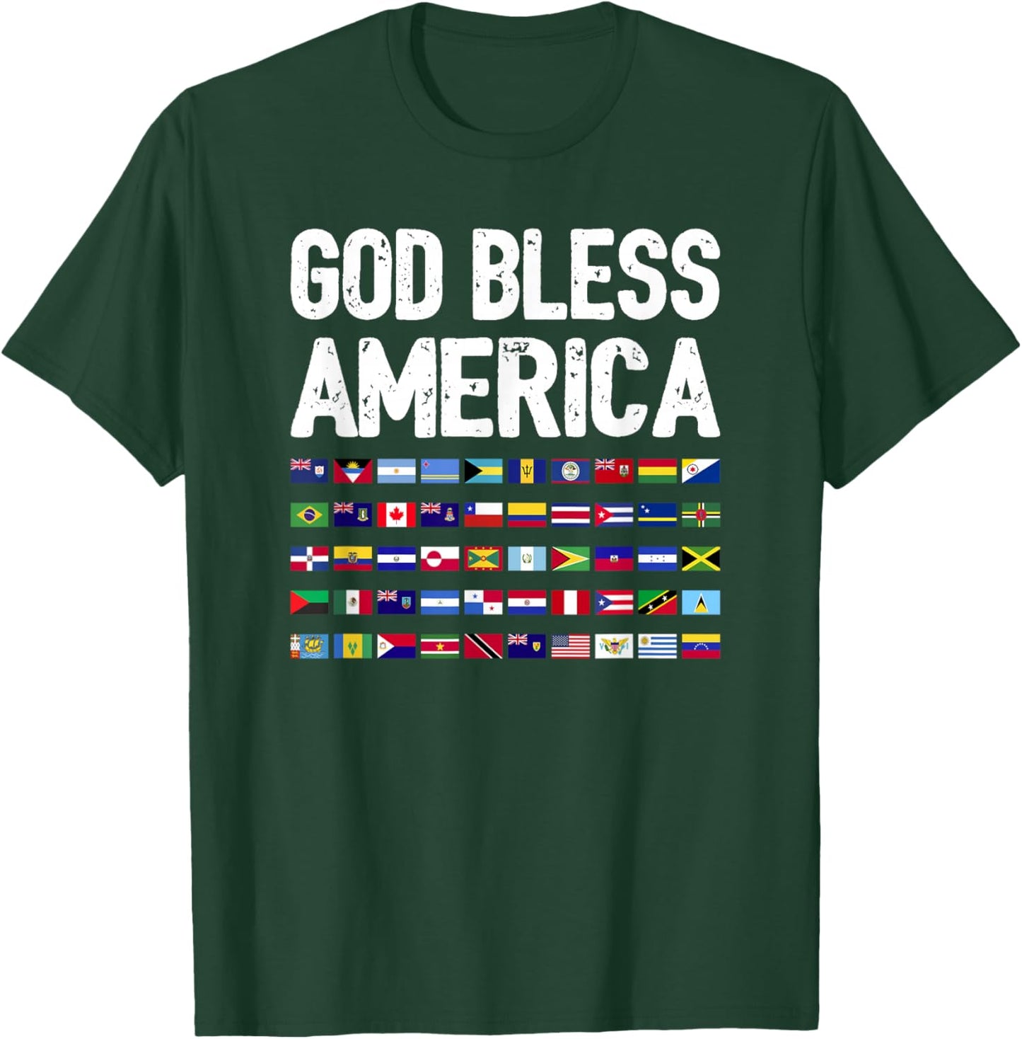 God Bless America All Countries Heritage Latino Pride T-Shirt - T-Shirt | Forest