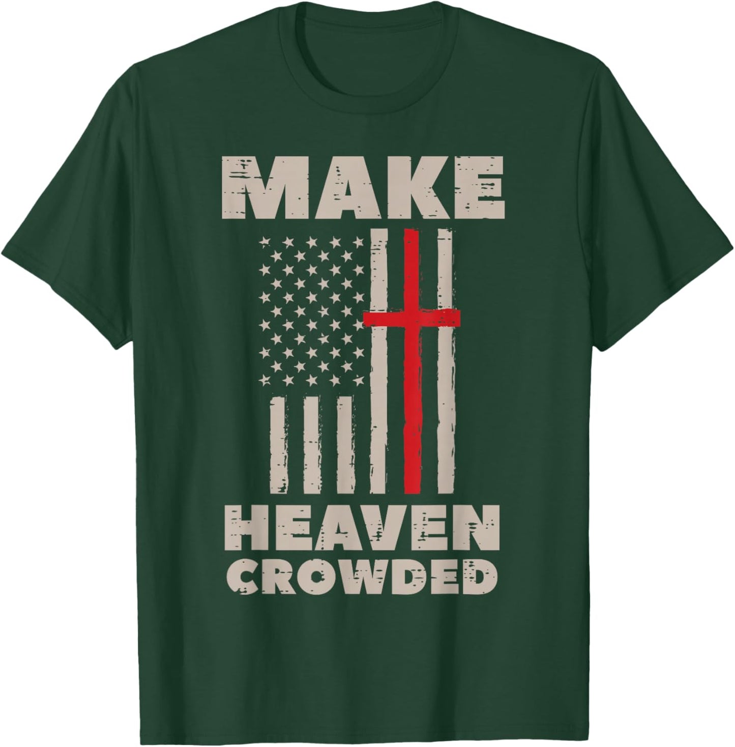 Heaven US Flag Patriotic Christian Religious God Jesus T-Shirt - T-Shirt | Forest
