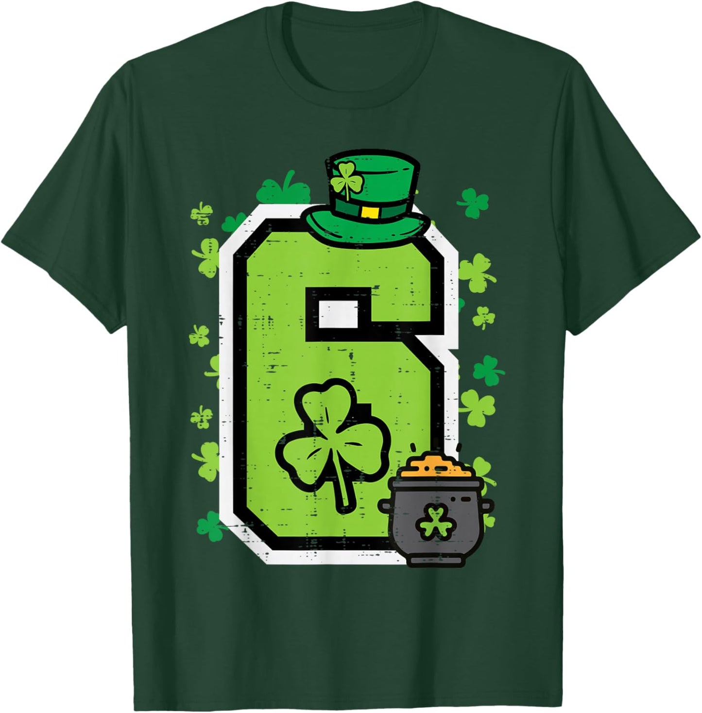 Number 6 St Patricks Day 6 7 Meme Matching Kids Boys Youth T-Shirt - T-Shirt | Forest