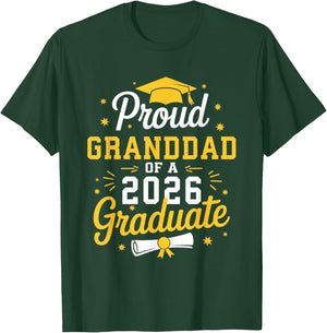 Proud Granddad of A 2026 Graduate Grad Senior Graduation T-Shirt - T-Shirt | Forest