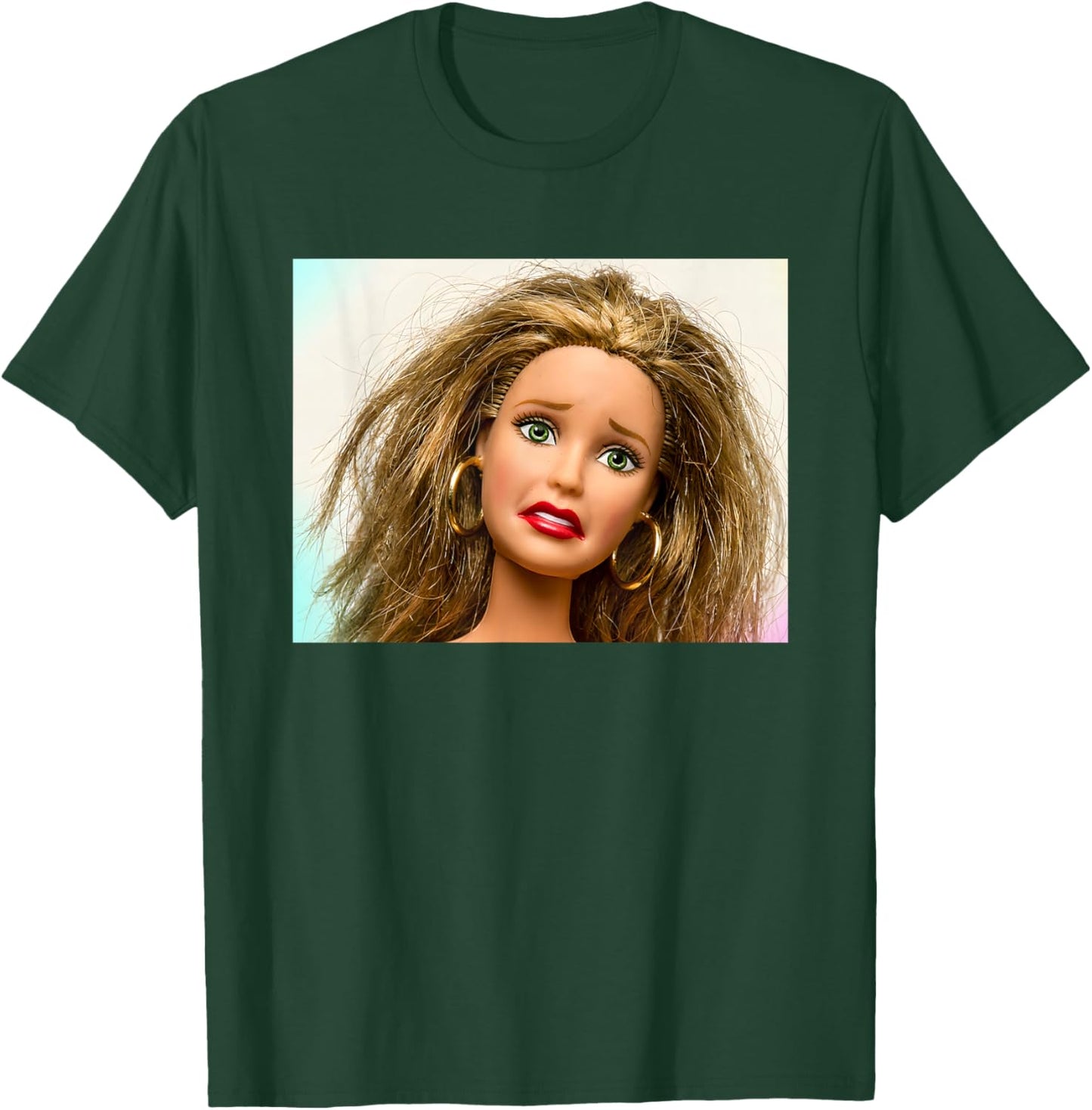 Retro Doll Face Meme Dolls Plastic Digusting Doll Face Meme T-Shirt - T-Shirt | Forest