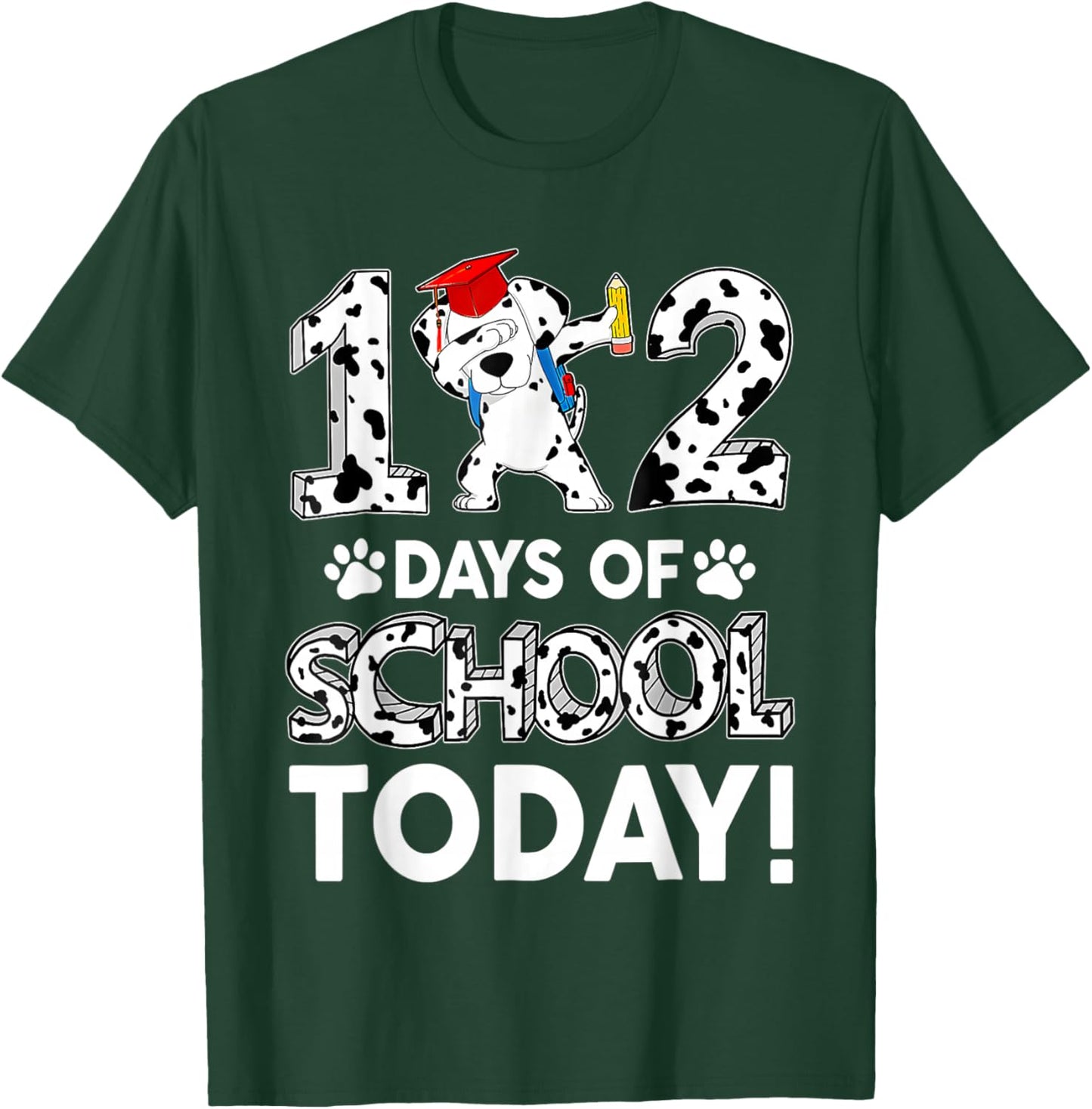 Happy 102 Days School 100 Days Cute Dog Lover Teacher Kids T-Shirt - T-Shirt | Forest